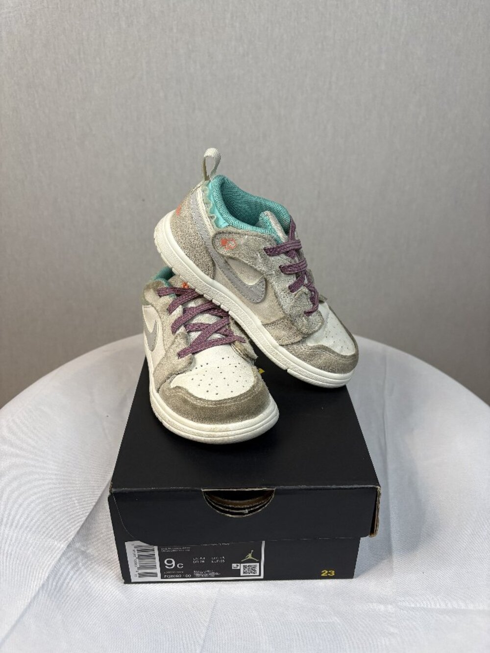 Jordan 1 Low Alt SE Toddler Shoes, Size 9C, Sail/Neutral Gray